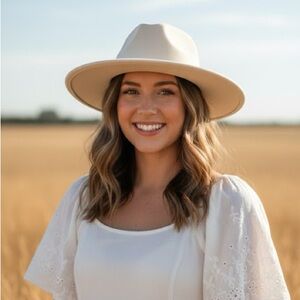 NWOT - Cream Western OS Hat